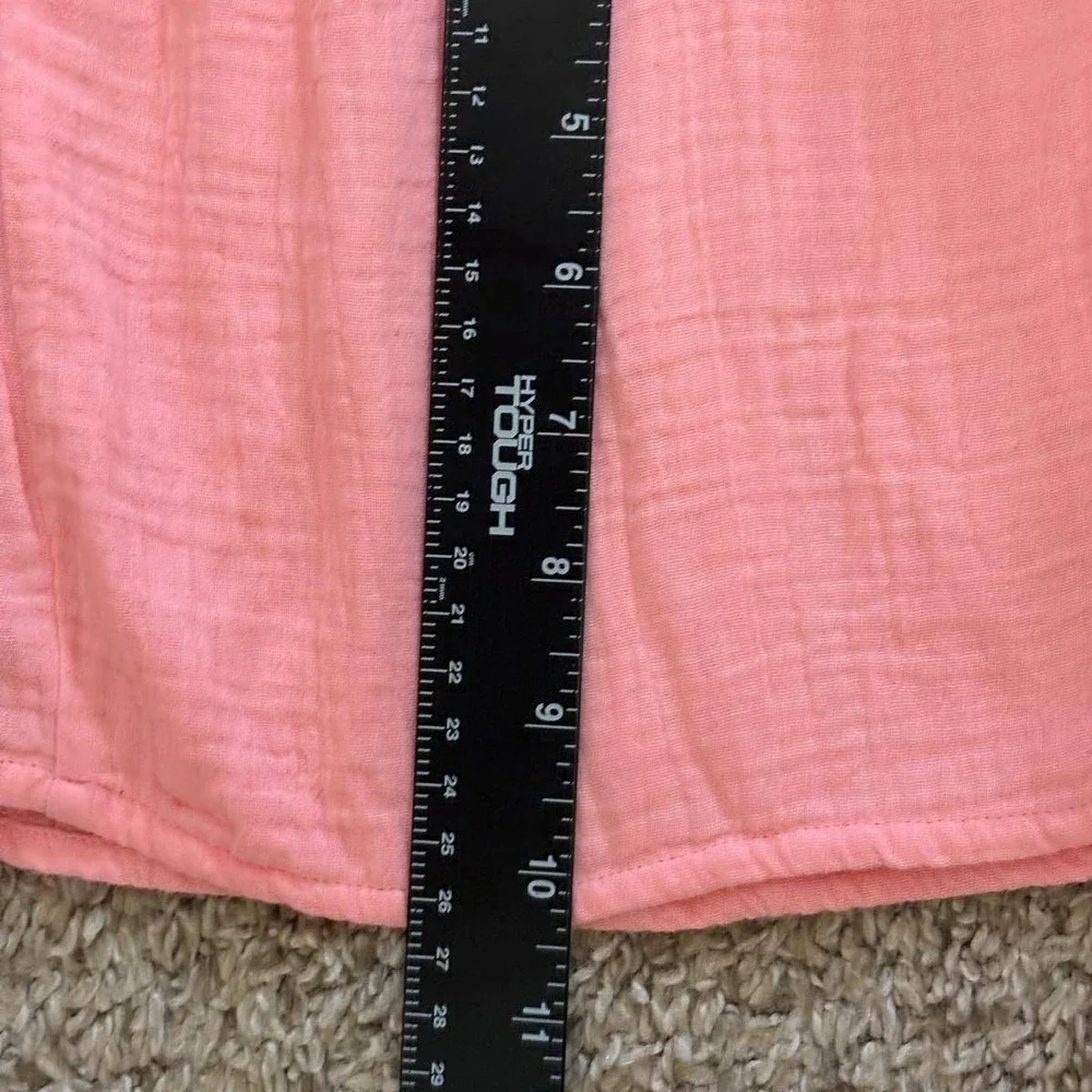 J.Crew Pink Textured Cotton Gauze Tiered Midi Dress with‎ Belt Size 6